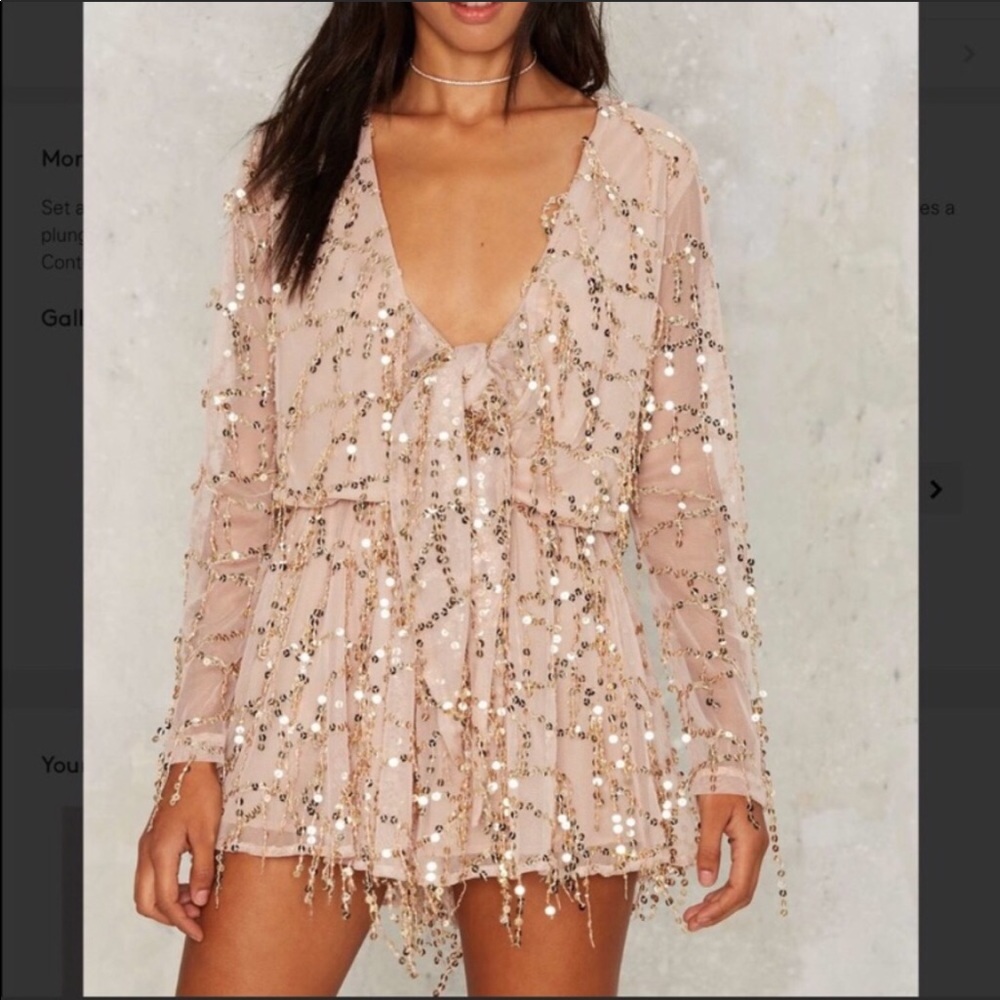 NWT lioness nasty gal calabria sequin romper